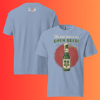 'The Best Beer is an Open Beer' T-Shirt | Funny Retro Warming Tee for Craft Beer & Pub Lovers