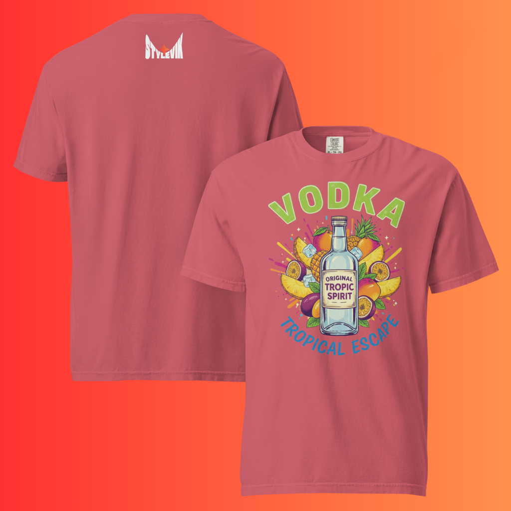 'Vodka Tropical Escape' T-Shirt | Funny Summer Vacation & Beach Party Warming Tee