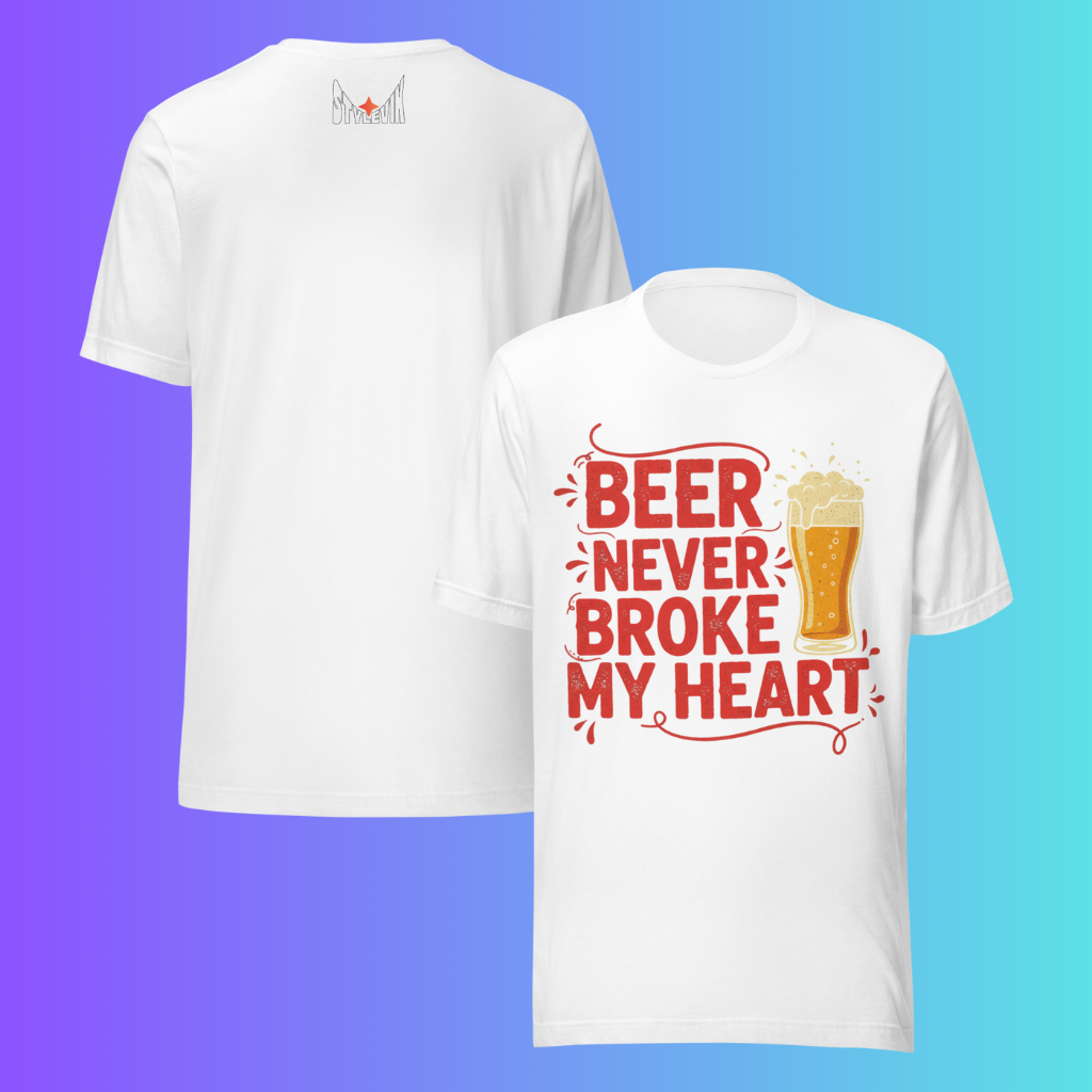 'Beer Never Broke My Heart' T-Shirt | Funny Country Music & Luke Combs Inspired Cooling Tee