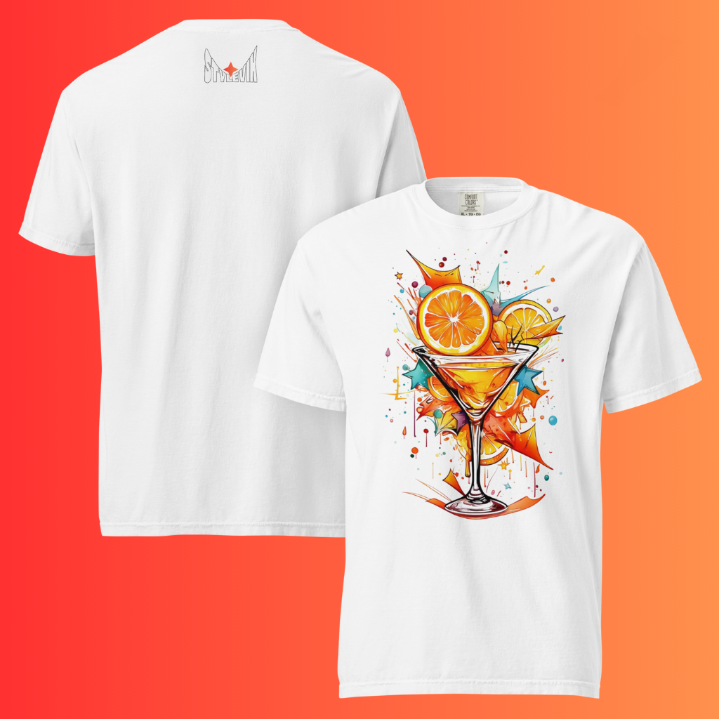Abstract Cocktail T-Shirt | Artistic 'Explosion of Flavor' Warming Tee for Parties & Bartenders