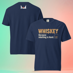 Funny Whiskey T-Shirt 'Because Adulting is Hard' Warming Tee | Sarcastic Unisex Gift for Adults