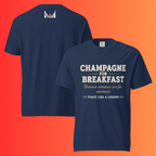 'Champagne for Breakfast' T-Shirt | Funny Brunch & Bachelorette Party Warming Tee