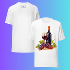 'Still Life' Red Wine & Grapes T-Shirt | Artistic Vineyard & Winery Cooling Tee for Connoisseurs