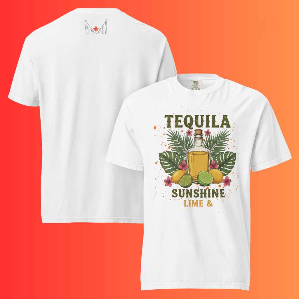 'Tequila Sunshine Lime' T-Shirt | Funny Tropical Vacation & Beach Warming Tee for Margarita Lovers