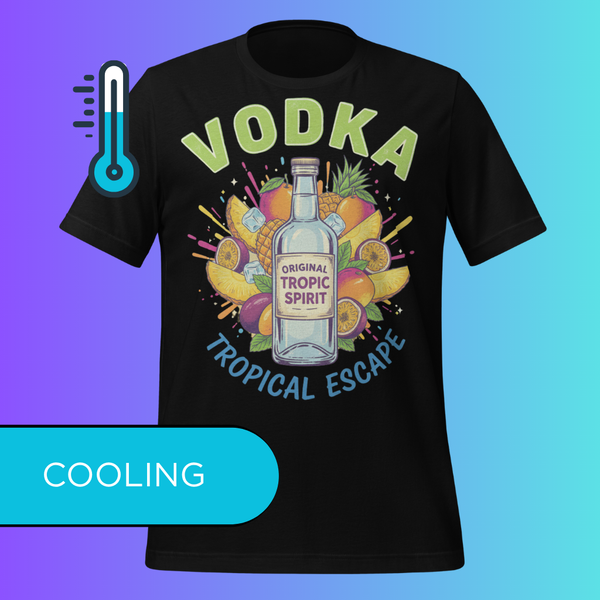 'Vodka Tropical Escape' T-Shirt | Funny Summer Vacation & Beach Party Cooling Tee