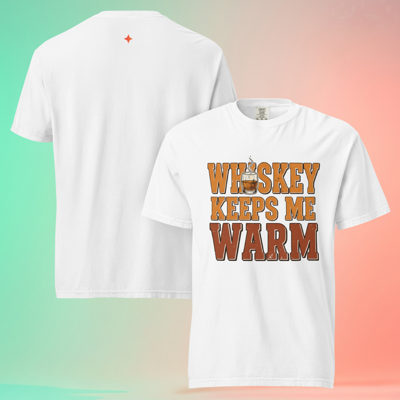 'Whiskey Keeps Me Warm' Funny T-Shirt | Unisex Warming Tee for Bourbon & Scotch Lovers