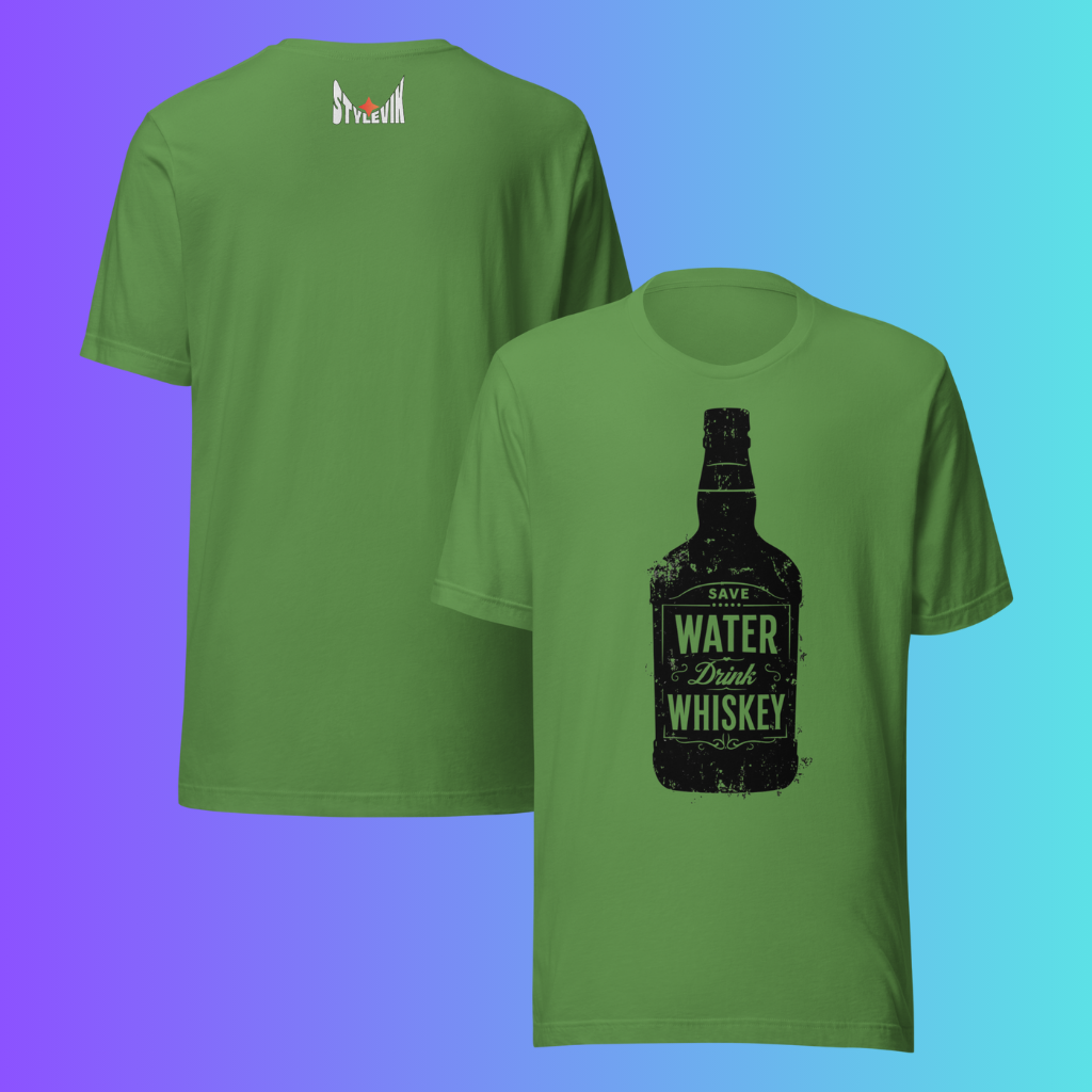 'Save Water Drink Whiskey' T-Shirt | Funny Vintage Style Cooling Tee for Bourbon & Alcohol Lovers