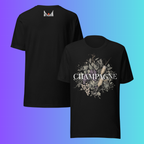 Elegant Champagne T-Shirt | Artistic Holiday & New Year's Eve Cooling Tee for Wine Lovers