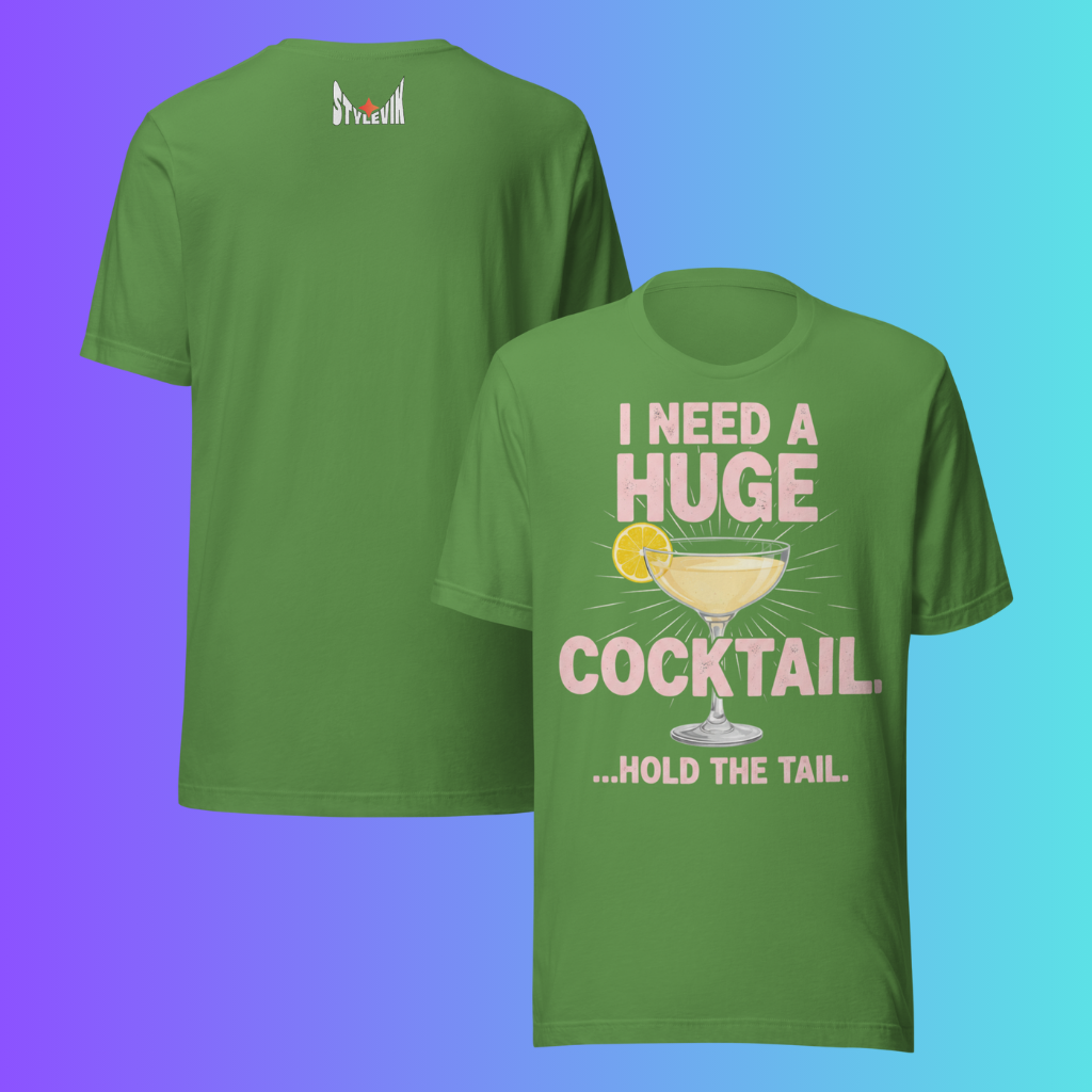 'I Need A Huge Cocktail Hold The Tail' T-Shirt | Funny Naughty Bachelorette Party Cooling Tee