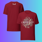 Elegant Champagne T-Shirt | Artistic Holiday & New Year's Eve Cooling Tee for Wine Lovers