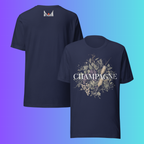 Elegant Champagne T-Shirt | Artistic Holiday & New Year's Eve Cooling Tee for Wine Lovers