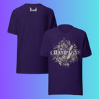 Elegant Champagne T-Shirt | Artistic Holiday & New Year's Eve Cooling Tee for Wine Lovers