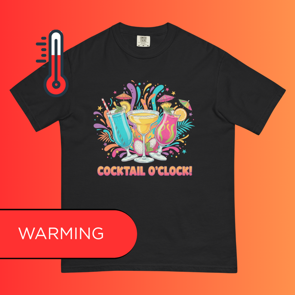 'Cocktail O'Clock' T-Shirt | Funny Tropical Vacation & Summer Party Warming Tee