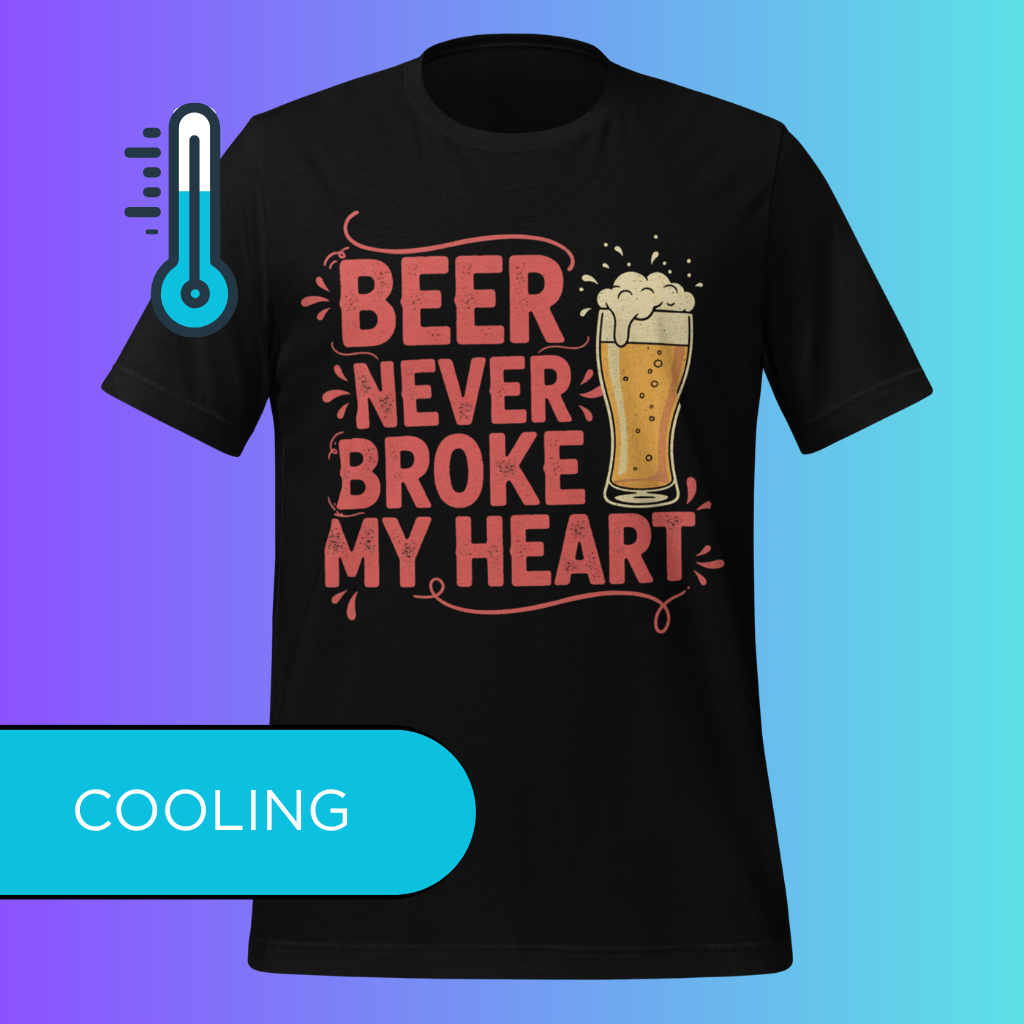 'Beer Never Broke My Heart' T-Shirt | Funny Country Music & Luke Combs Inspired Cooling Tee