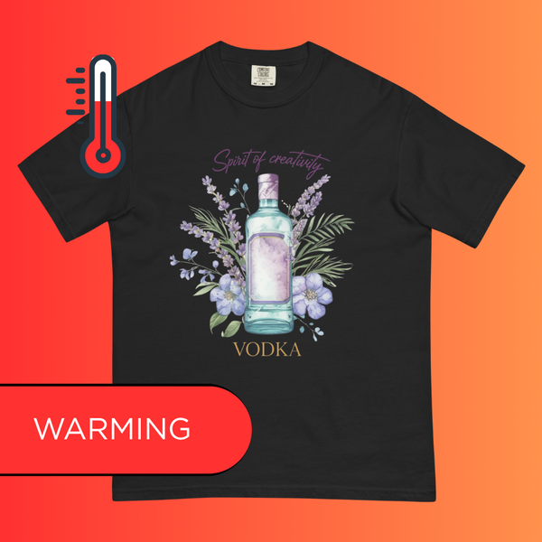 'Spirit of Creativity' Vodka T-Shirt | Artistic Botanical Warming Tee for Cocktail Lovers & Artists