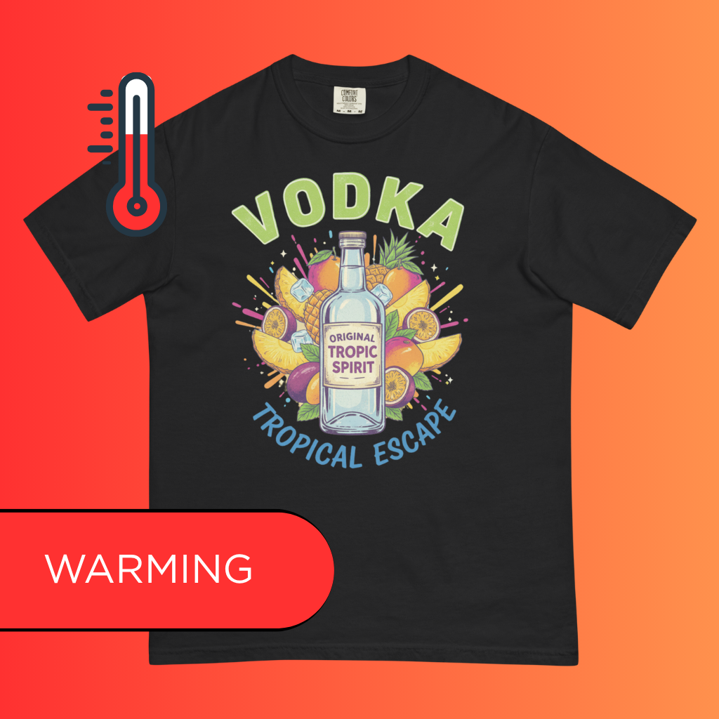 'Vodka Tropical Escape' T-Shirt | Funny Summer Vacation & Beach Party Warming Tee