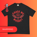 'Chase Me Like a Shot of Whiskey' Funny T-Shirt | Edgy Biker Style Warming Tee for Parties & Bars