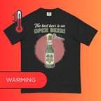 'The Best Beer is an Open Beer' T-Shirt | Funny Retro Warming Tee for Craft Beer & Pub Lovers