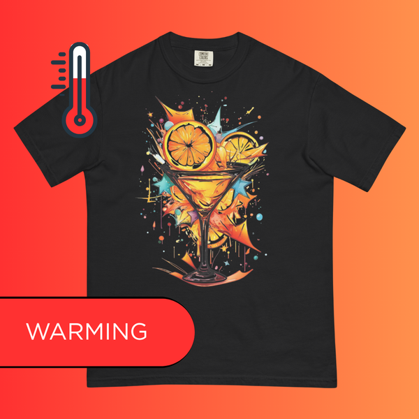 Abstract Cocktail T-Shirt | Artistic 'Explosion of Flavor' Warming Tee for Parties & Bartenders