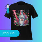 'V is for Vodka' Funny Valentine's Day T-Shirt | Galentine's Day Cooling Tee for Vodka Lovers