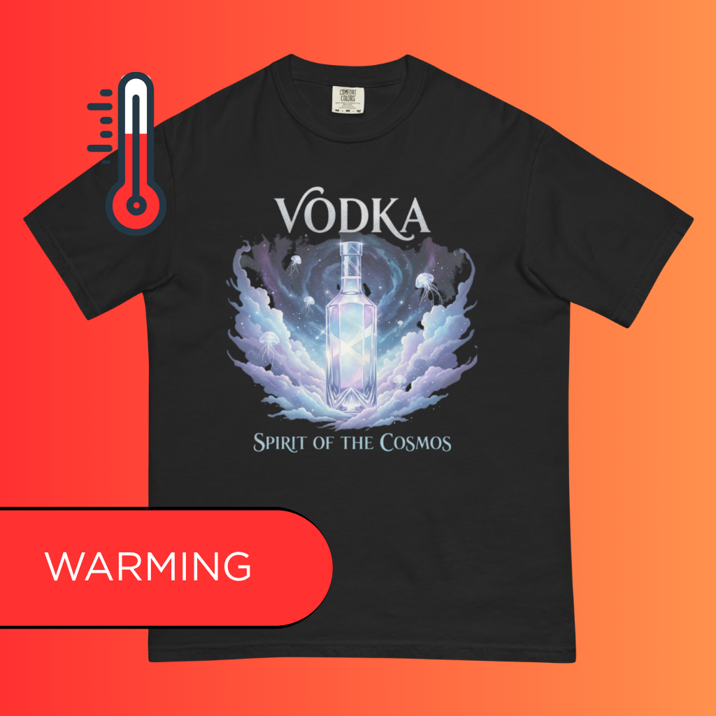 'Vodka Spirit of The Cosmos' T-Shirt | Celestial Galaxy Warming Tee for Raves & Festivals