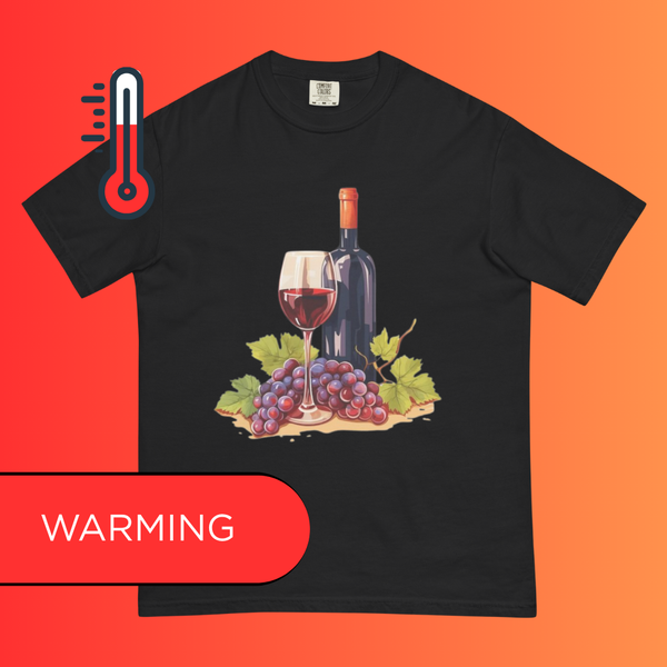 'Still Life' Red Wine & Grapes T-Shirt | Artistic Vineyard & Winery Warming Tee for Connoisseurs