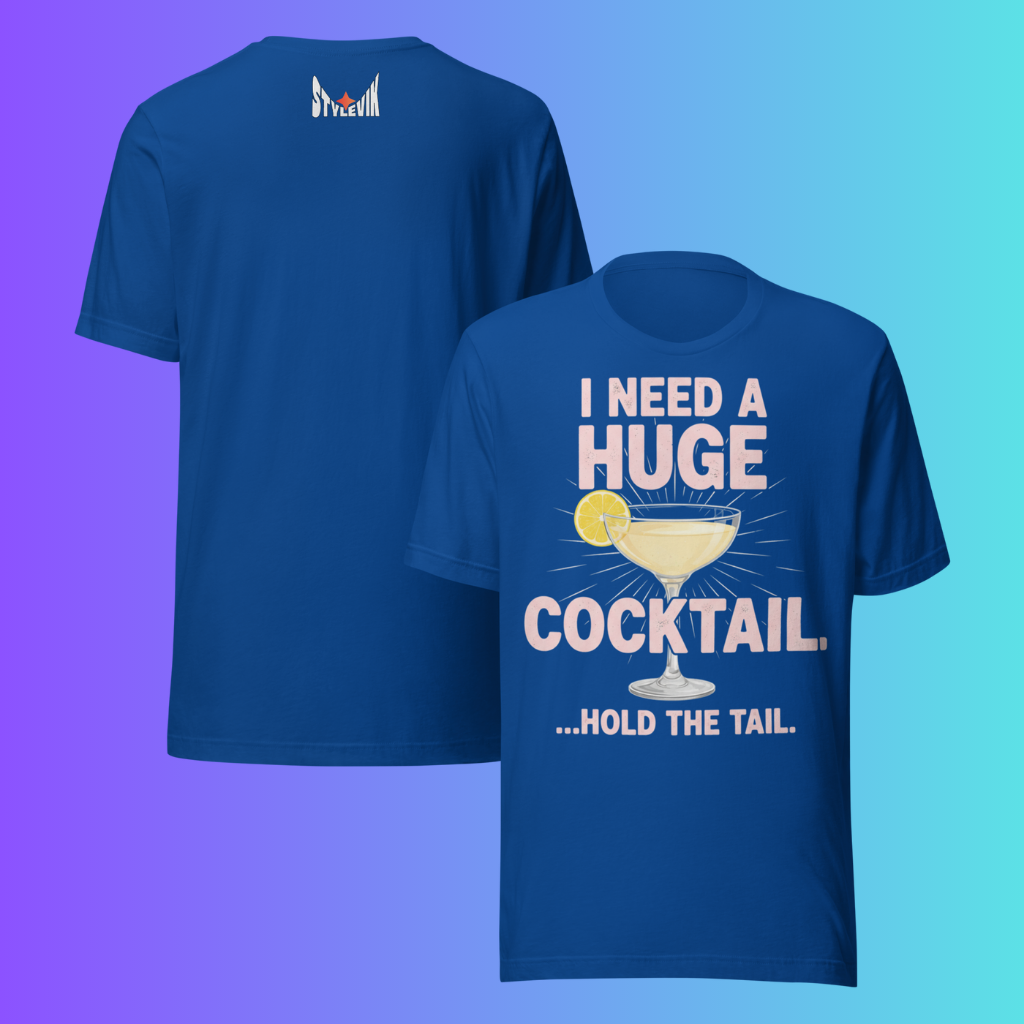 'I Need A Huge Cocktail Hold The Tail' T-Shirt | Funny Naughty Bachelorette Party Cooling Tee