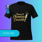'Cheers to Champions of Connection' T-Shirt | Team & Networking Cooling Tee for Holiday Parties