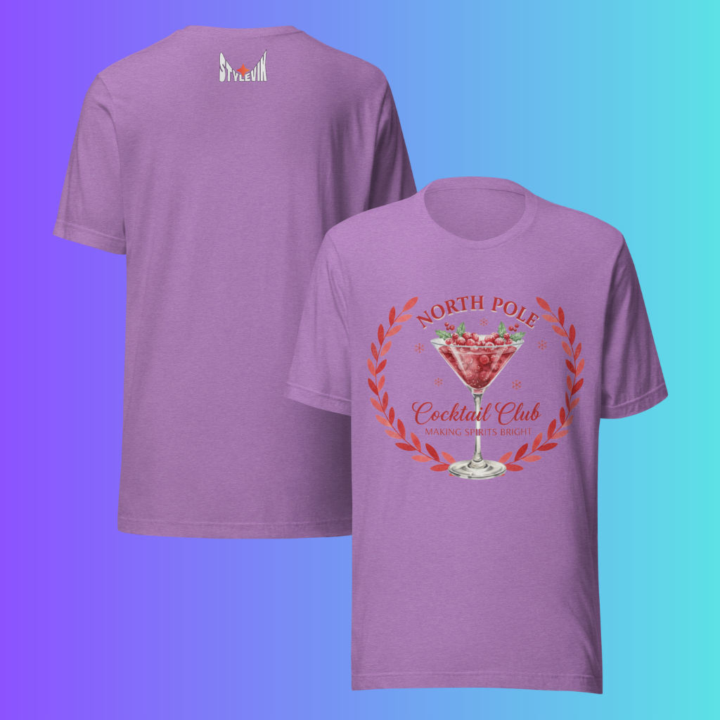 'North Pole Cocktail Club' T-Shirt | Funny Christmas Holiday Party Cooling Tee for Drinkers