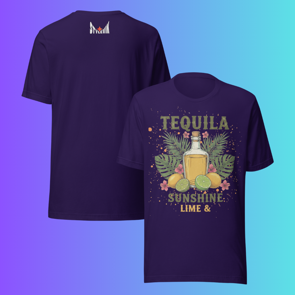 'Tequila Sunshine Lime' T-Shirt | Funny Tropical Vacation & Beach Cooling Tee for Margarita Lovers