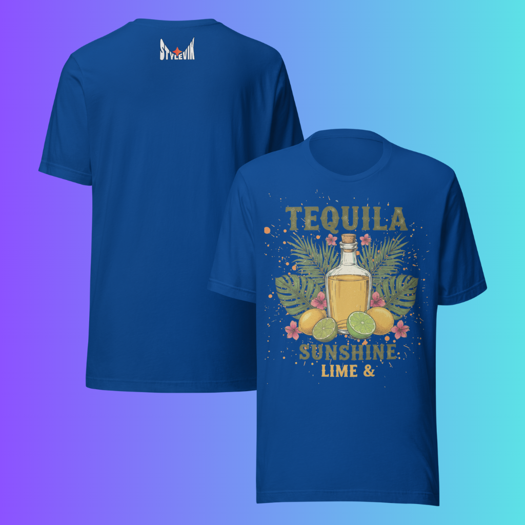 'Tequila Sunshine Lime' T-Shirt | Funny Tropical Vacation & Beach Cooling Tee for Margarita Lovers