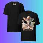 'Save Water Drink Tequila' T-Shirt | Funny Skeleton Cowboy Halloween & Day of The Dead Cooling Tee