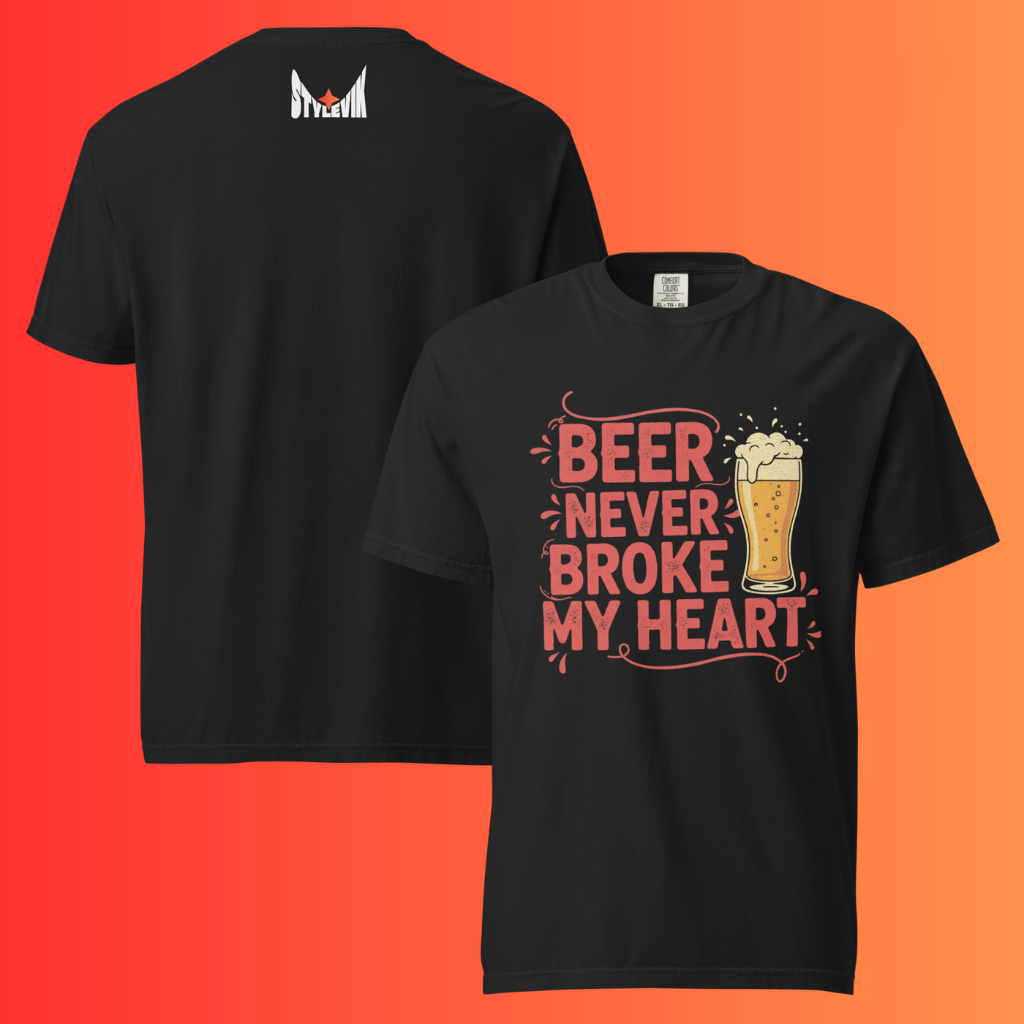 'Beer Never Broke My Heart' T-Shirt | Funny Country Music & Luke Combs Inspired Warming Tee