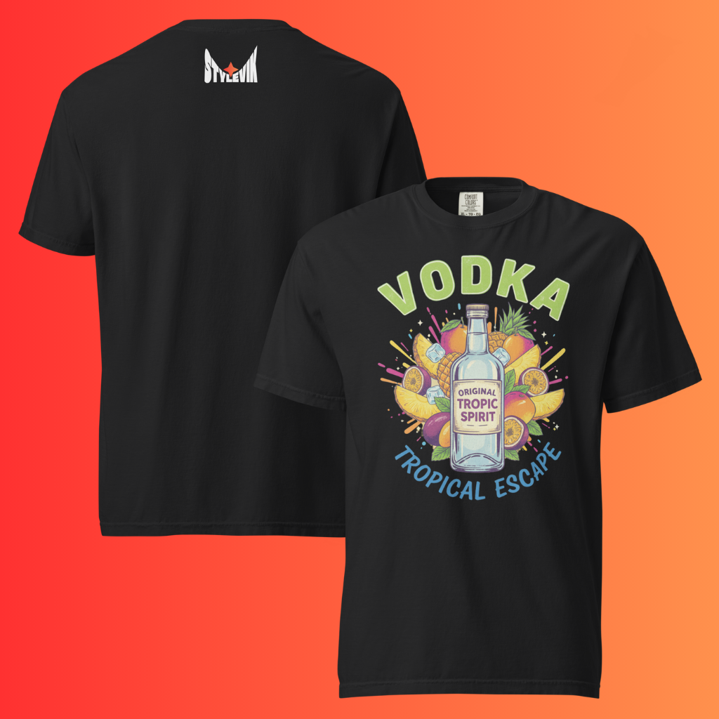 'Vodka Tropical Escape' T-Shirt | Funny Summer Vacation & Beach Party Warming Tee
