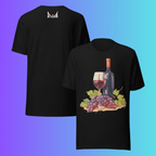 'Still Life' Red Wine & Grapes T-Shirt | Artistic Vineyard & Winery Cooling Tee for Connoisseurs