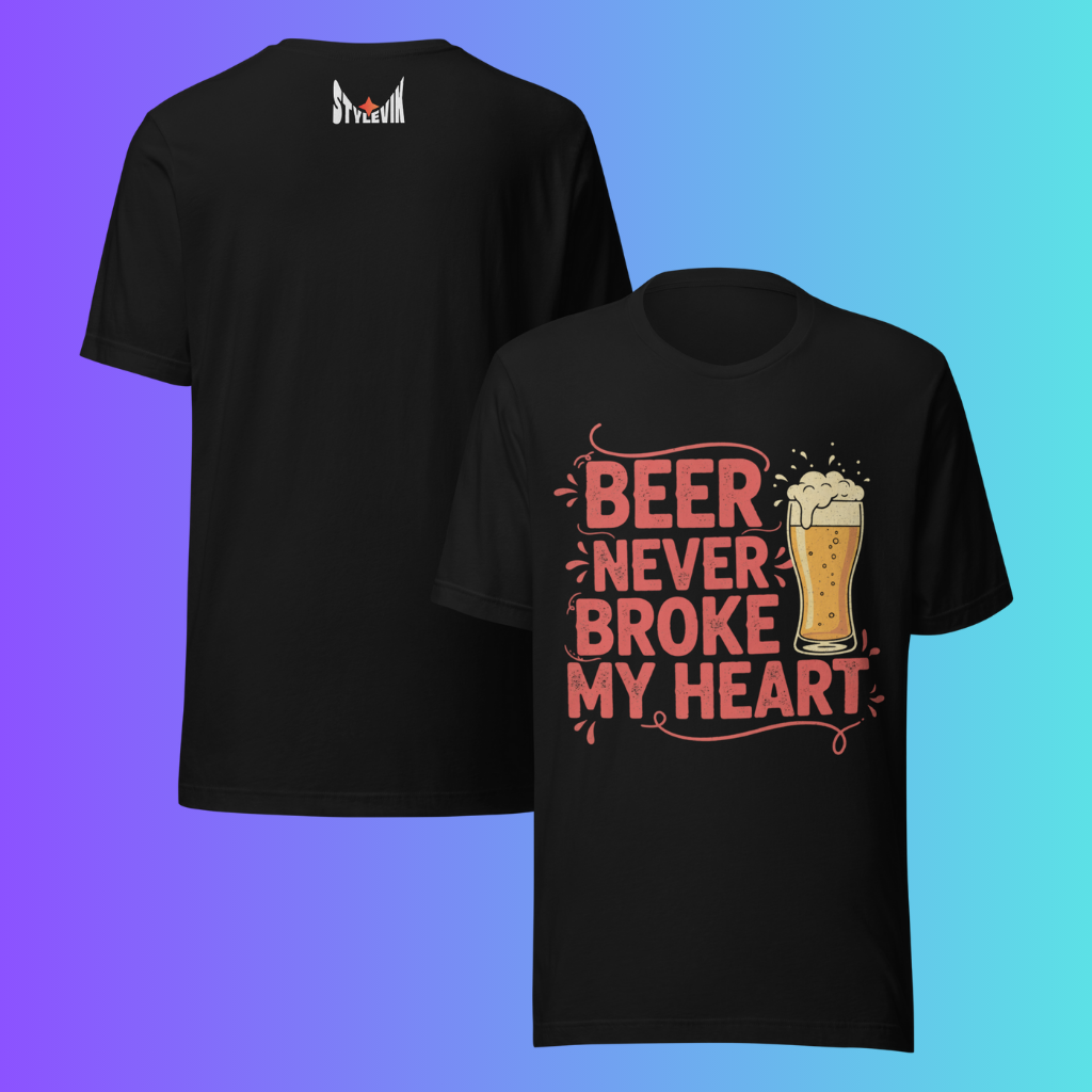 'Beer Never Broke My Heart' T-Shirt | Funny Country Music & Luke Combs Inspired Cooling Tee