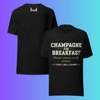'Champagne for Breakfast' T-Shirt | Funny Brunch & Bachelorette Party Cooling Tee