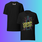 'Vodka Night Mode Activated' T-Shirt | Funny 80s Retro Gaming Cooling Tee for Parties & Raves