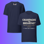 'Champagne for Breakfast' T-Shirt | Funny Brunch & Bachelorette Party Cooling Tee