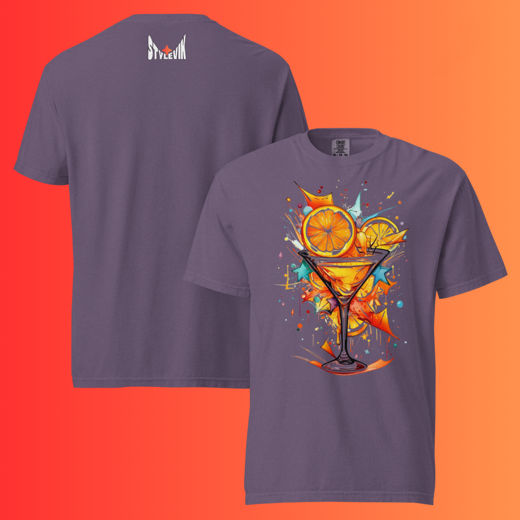 Abstract Cocktail T-Shirt | Artistic 'Explosion of Flavor' Warming Tee for Parties & Bartenders