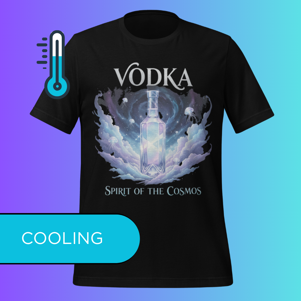 'Vodka Spirit of The Cosmos' T-Shirt | Celestial Galaxy Cooling Tee for Raves & Festivals