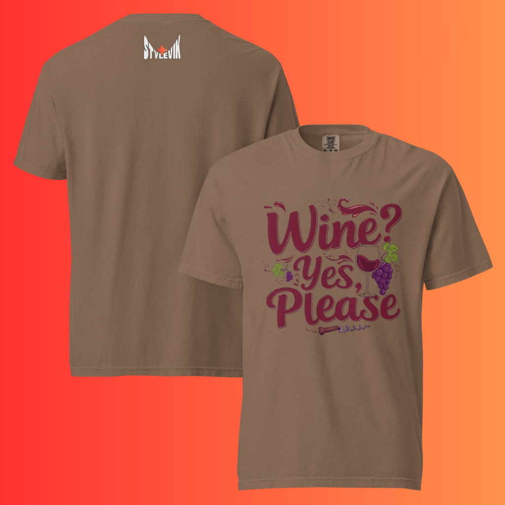 'Wine Yes Please' Funny T-Shirt | Girls Night Out & Mom Juice Warming Tee for Wine Lovers
