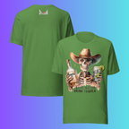 'Save Water Drink Tequila' T-Shirt | Funny Skeleton Cowboy Halloween & Day of The Dead Cooling Tee