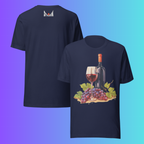 'Still Life' Red Wine & Grapes T-Shirt | Artistic Vineyard & Winery Cooling Tee for Connoisseurs