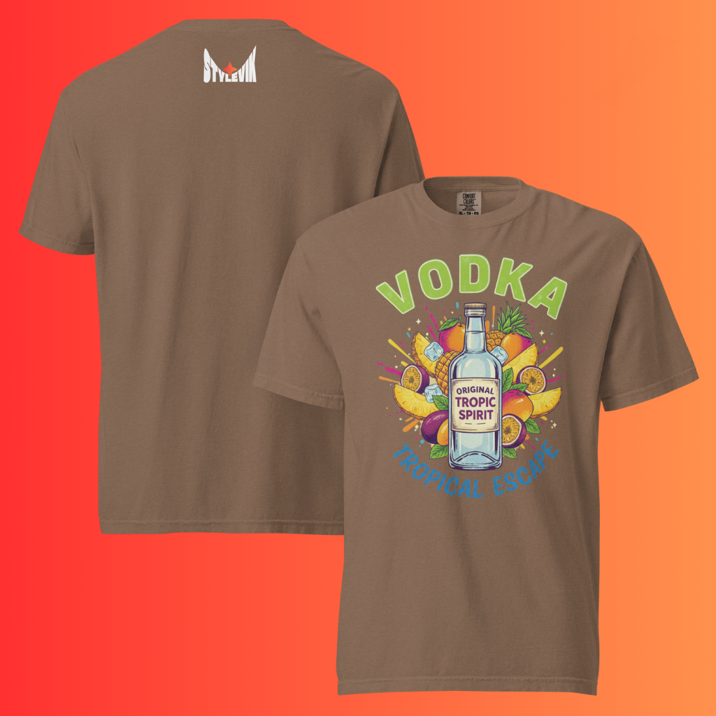 'Vodka Tropical Escape' T-Shirt | Funny Summer Vacation & Beach Party Warming Tee