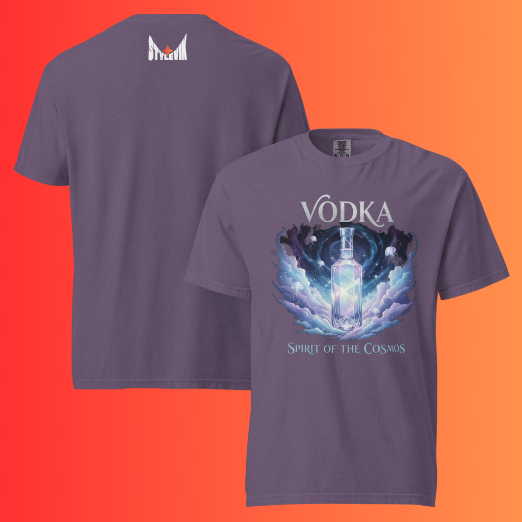 'Vodka Spirit of The Cosmos' T-Shirt | Celestial Galaxy Warming Tee for Raves & Festivals