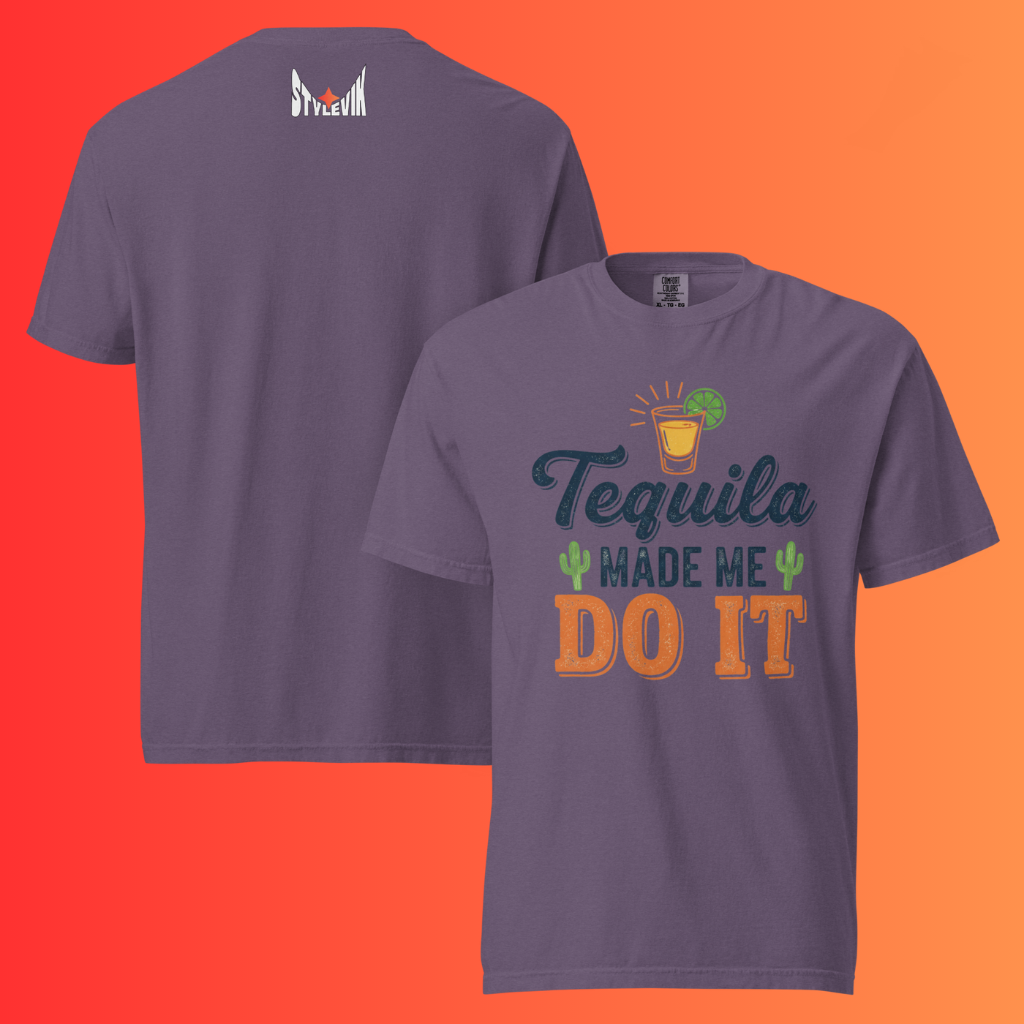 'Tequila Made Me Do It' T-Shirt | Funny Party & Bachelorette Warming Tee for Drinkers