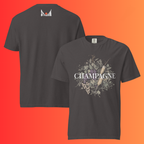 Elegant Champagne T-Shirt | Artistic Holiday & New Year's Eve Warming Tee for Wine Lovers
