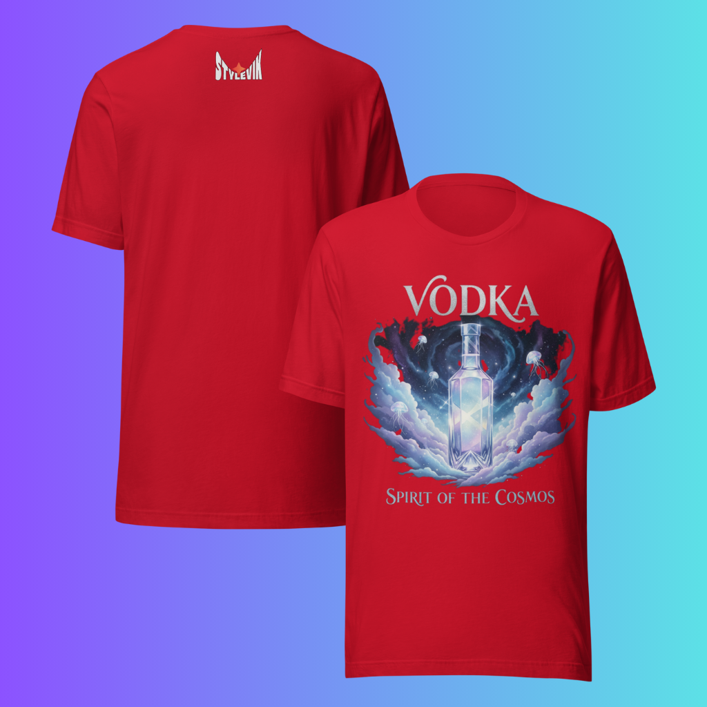 'Vodka Spirit of The Cosmos' T-Shirt | Celestial Galaxy Cooling Tee for Raves & Festivals