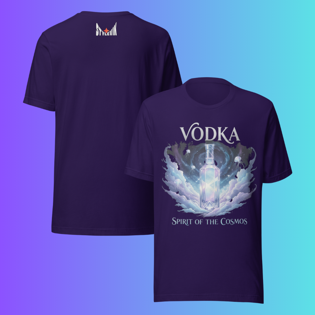 'Vodka Spirit of The Cosmos' T-Shirt | Celestial Galaxy Cooling Tee for Raves & Festivals